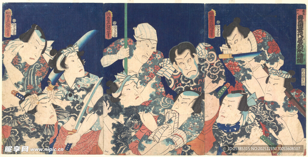 日本传统战斗场景绘画