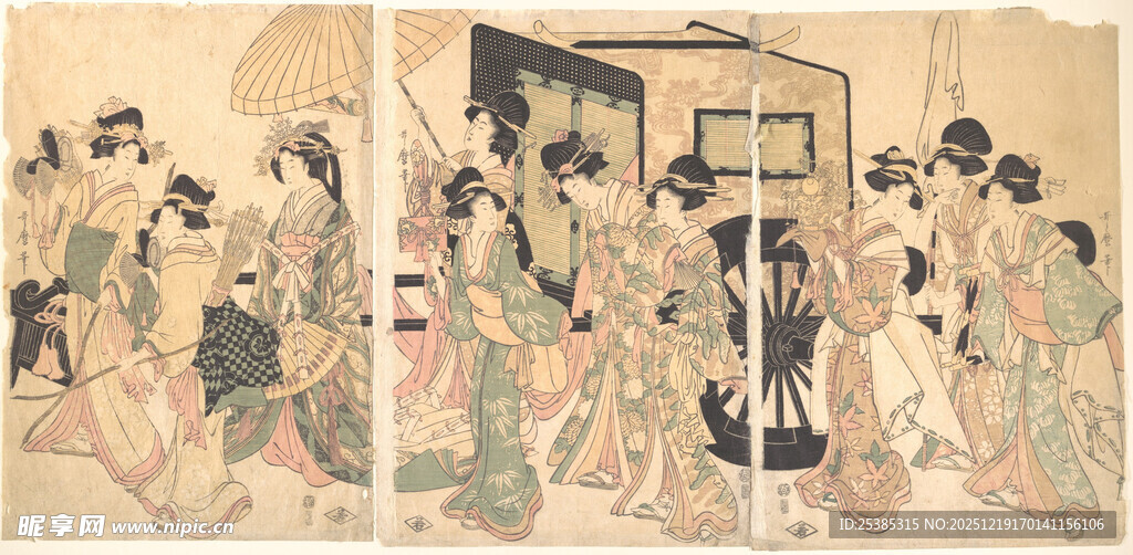 古代热闹出行场景图