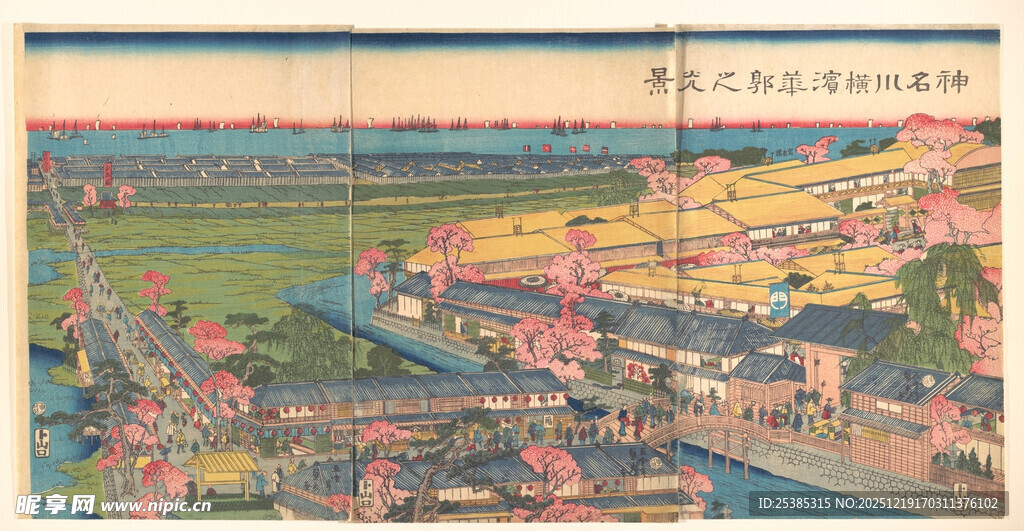 复古集市热闹场景