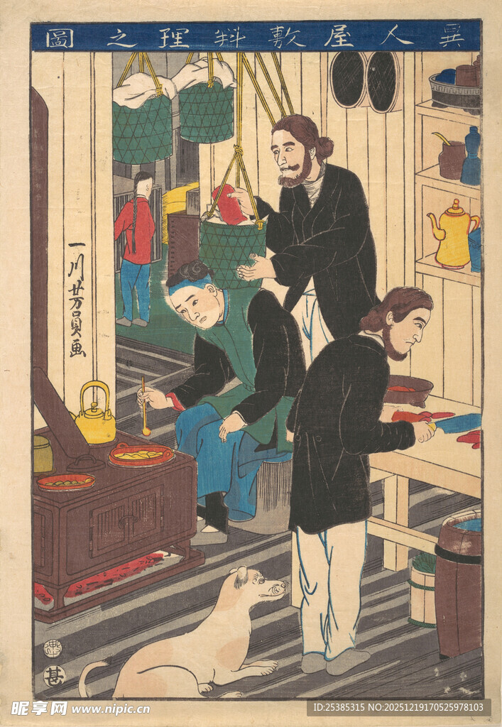 室内人物场景绘画作品