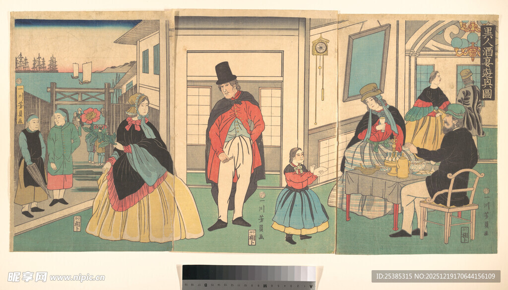 复古宫廷人物社交场景图