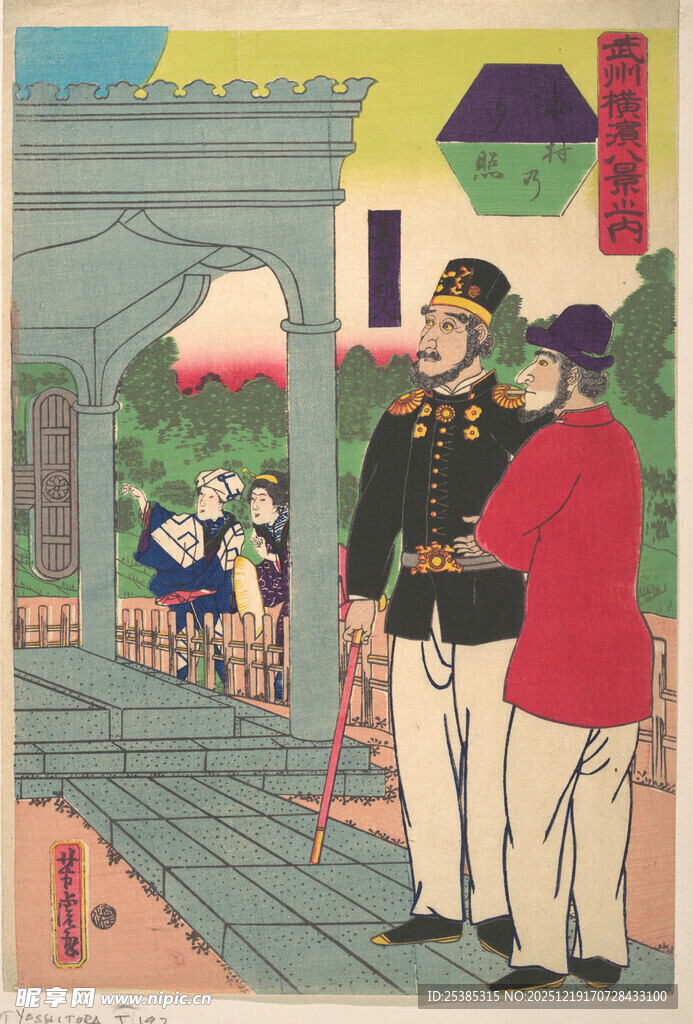 复古街头的执勤军警形象