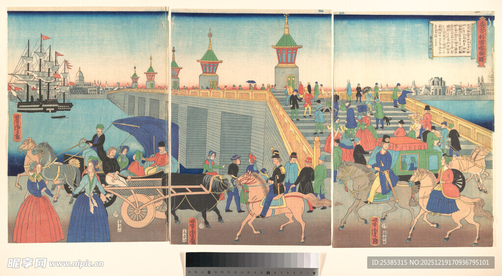 热闹集市场景绘画作品