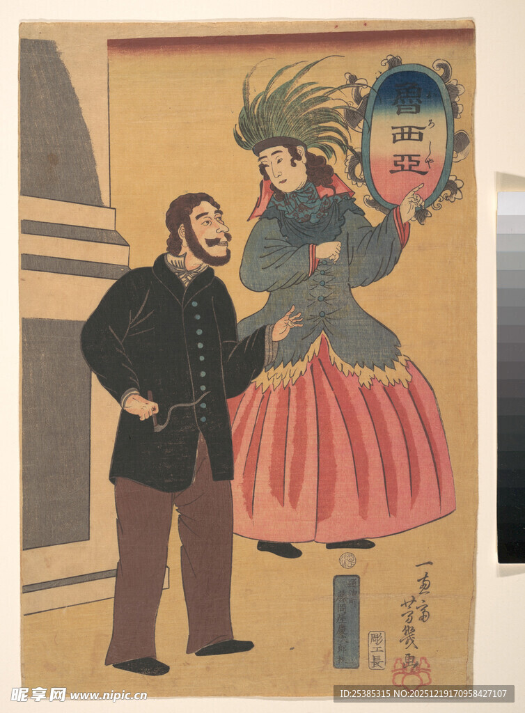 复古风格人物艺术画作