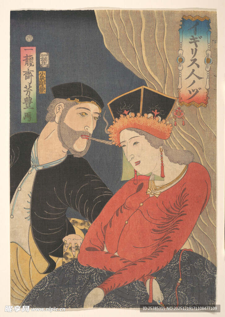 古典风格人物亲密互动图