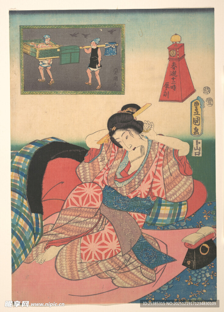 日式传统场景中的和服女子