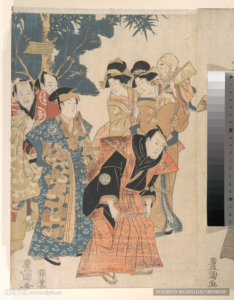 日本传统浮世绘人物场景