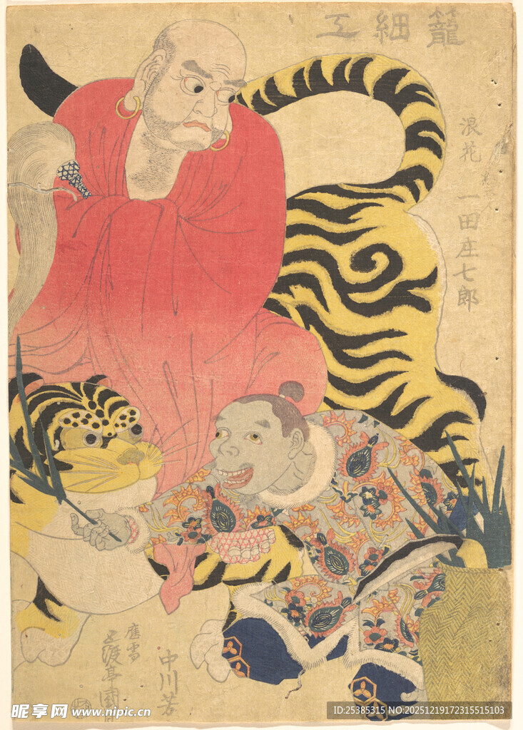 传统神话人物与虎画作