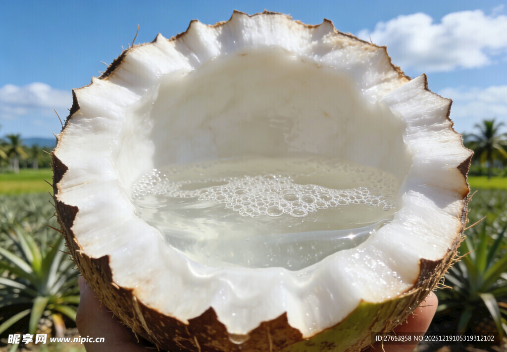 切开的椰子