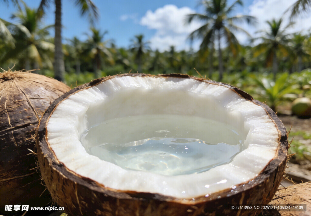 切开的椰子