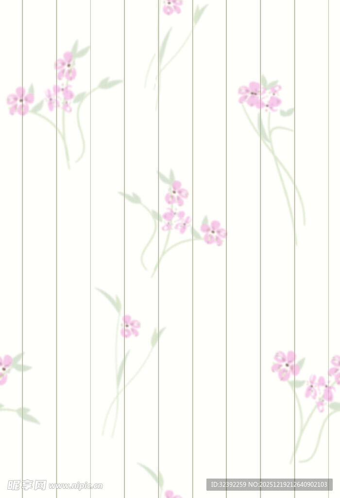 粉色花卉条纹墙纸图案
