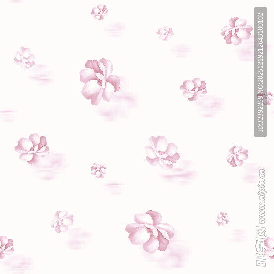 粉色花朵水彩图案背景
