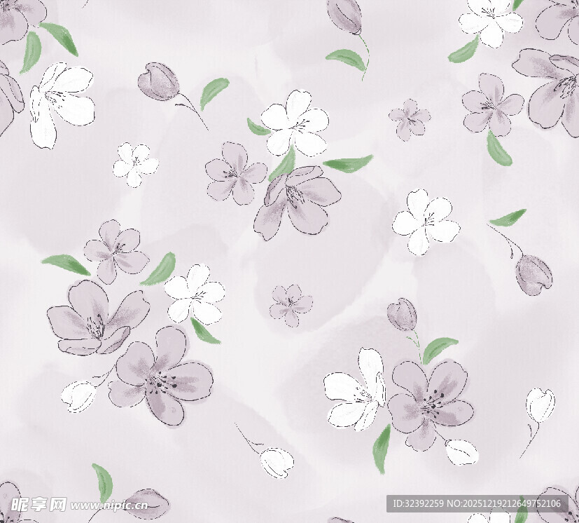 淡紫色花卉图案背景