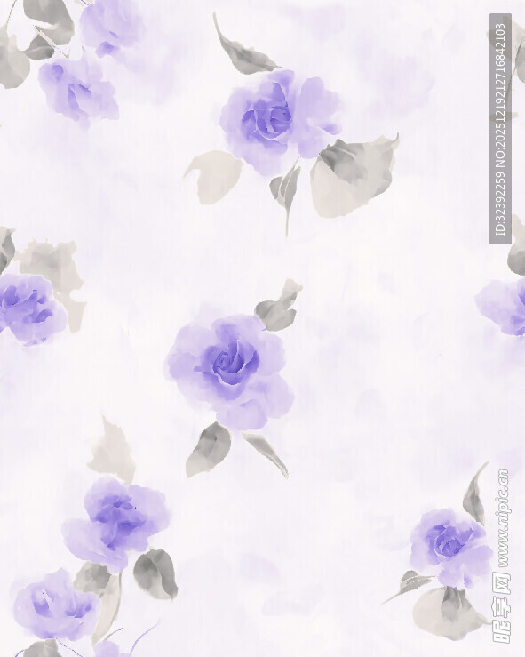 淡紫色花卉水彩图案背景