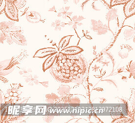 复古花卉菠萝图案纹理