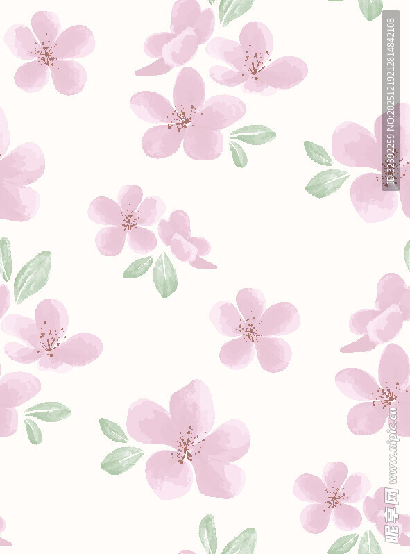 粉色花卉无缝图案背景