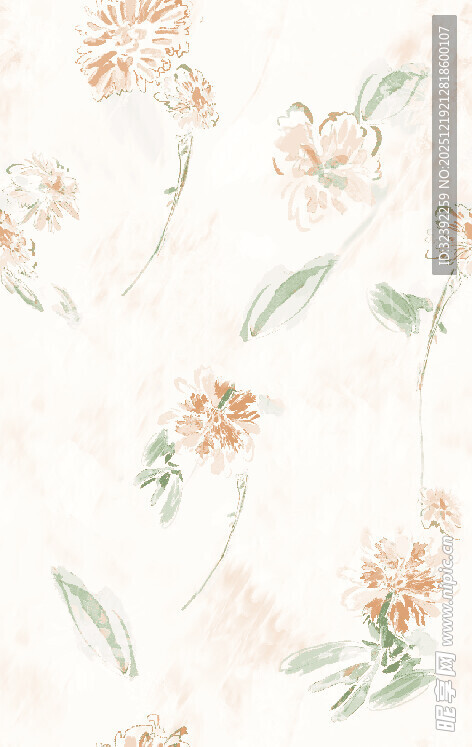 淡雅花卉水彩背景图