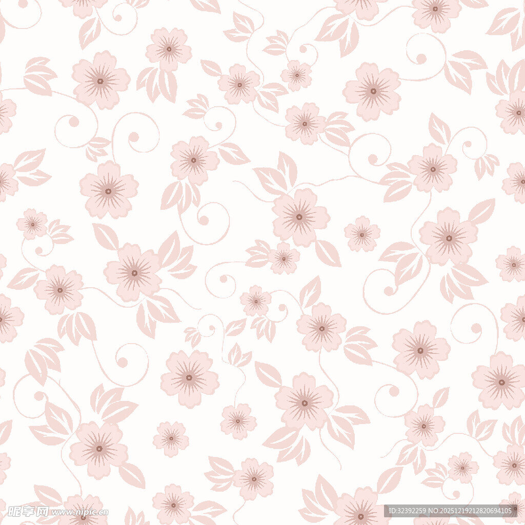 粉色小花无缝图案背景