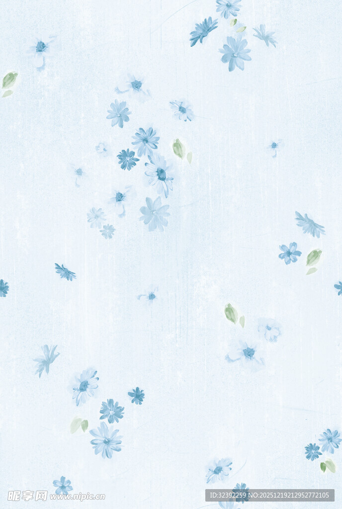 蓝白碎花布料纹理图案