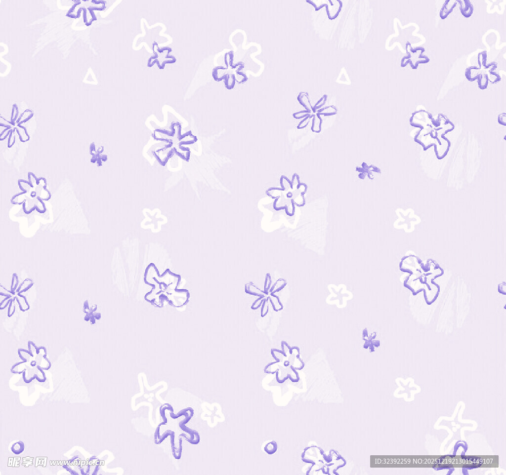 淡紫色花卉图案背景图