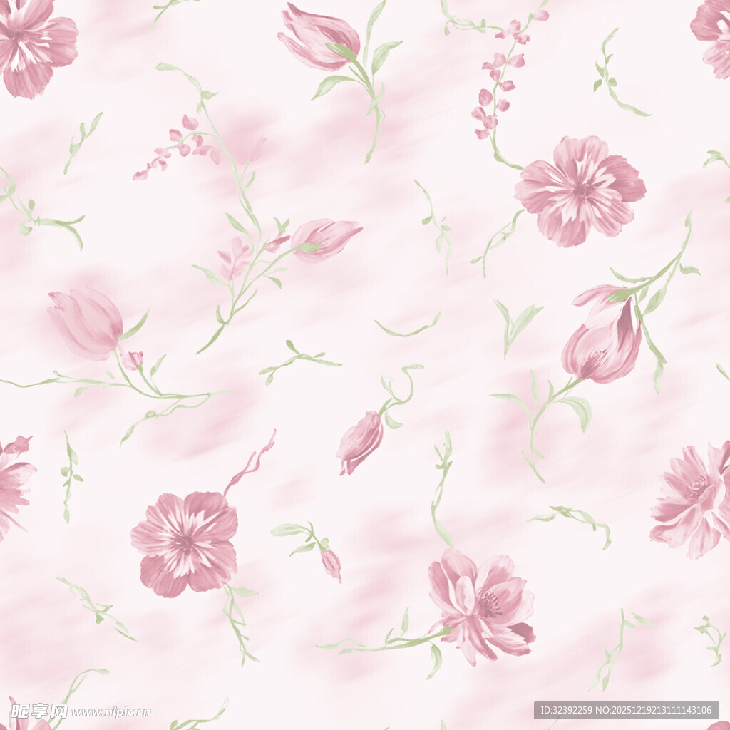 粉色花卉图案背景纹理
