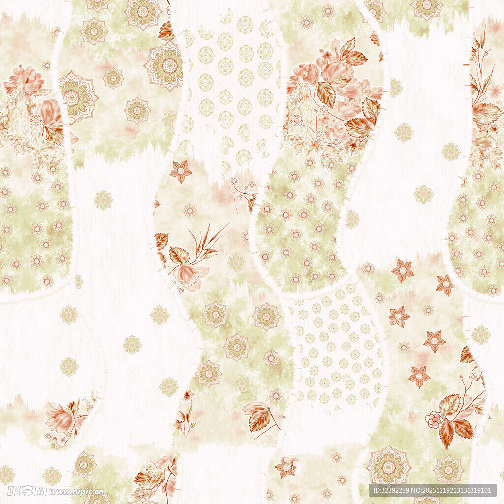 花卉波点图案背景纹理