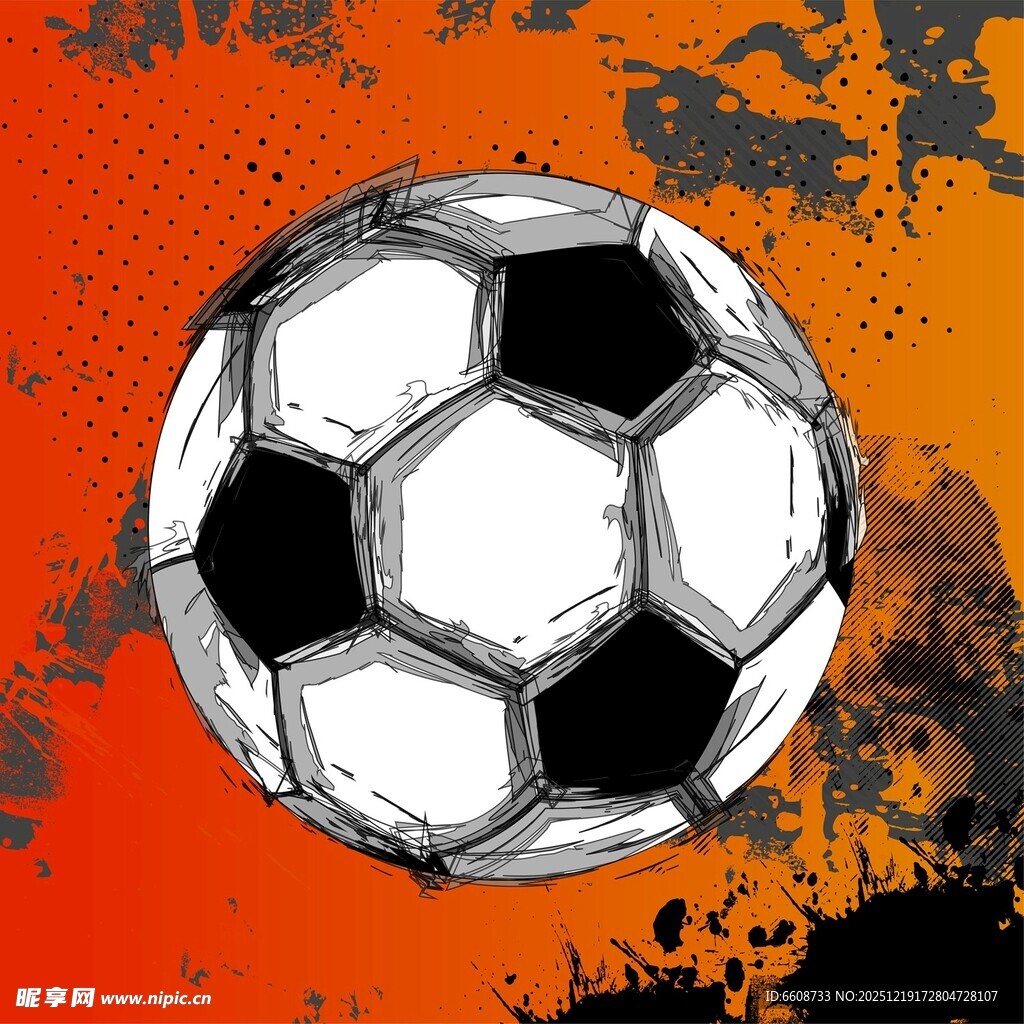 手绘风格足球