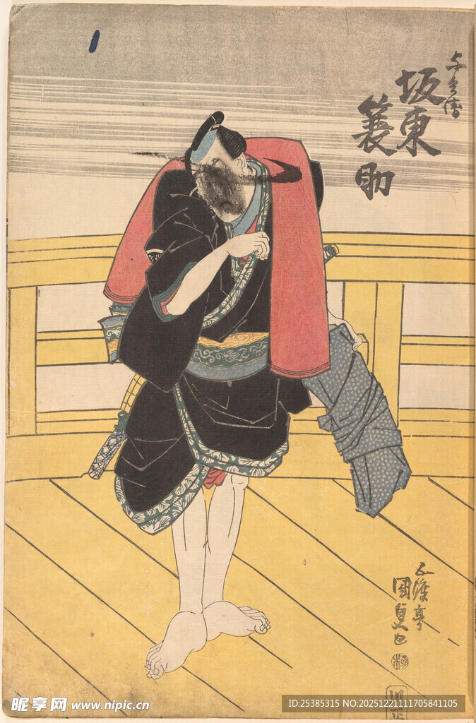 身着传统服饰的日本武士