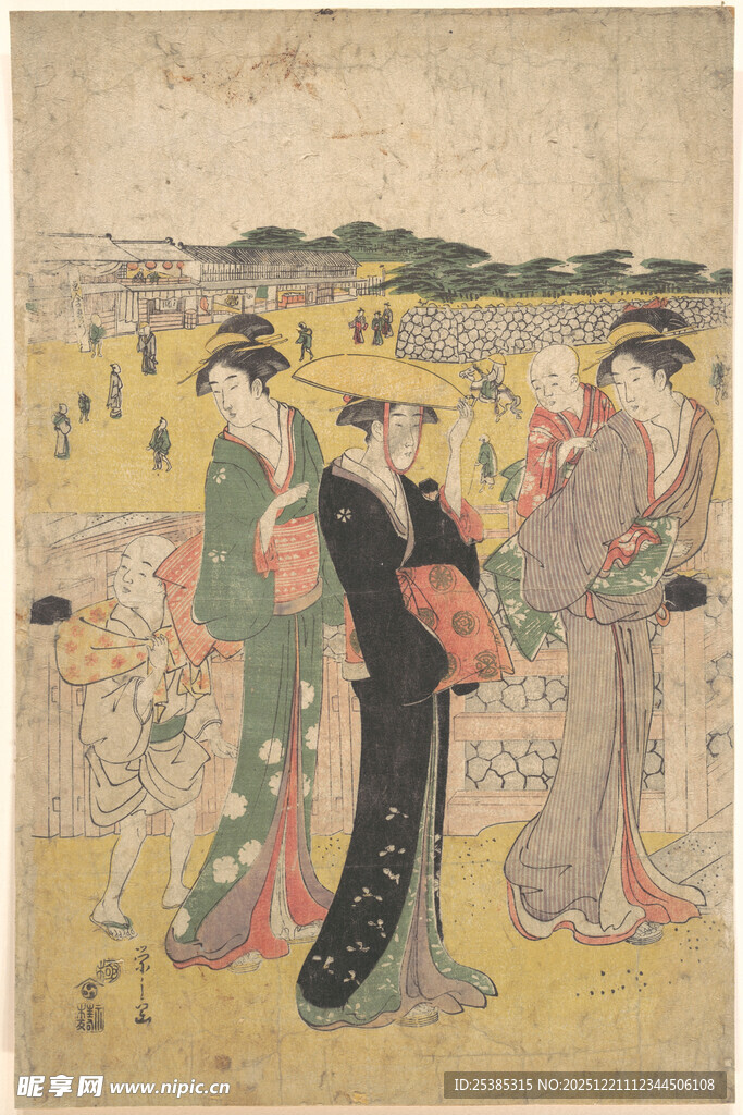 古代仕女出行图