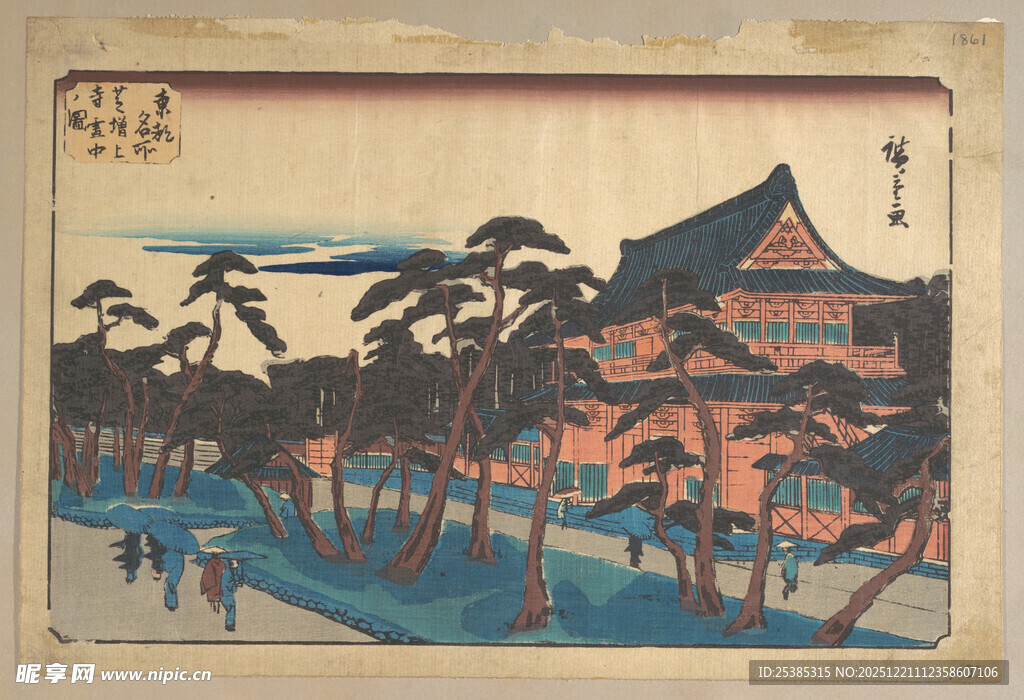 日式古建筑风景图