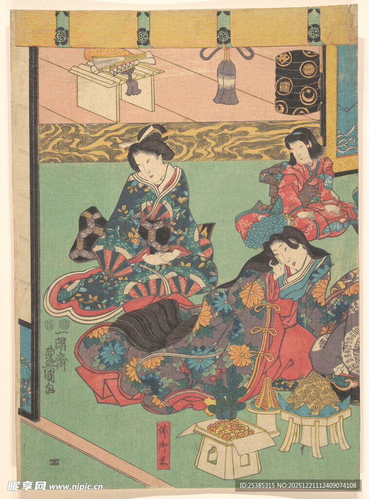 日本传统室内女性聚会场景