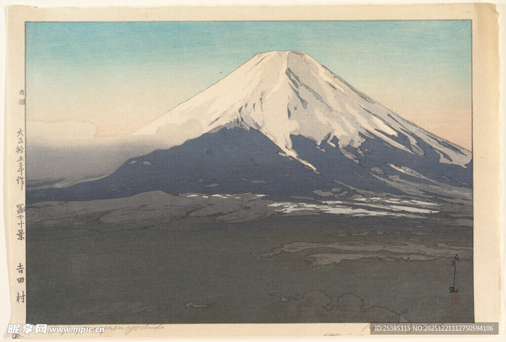 富士山壮丽雪景