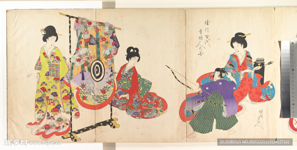 日本传统服饰人物绘画