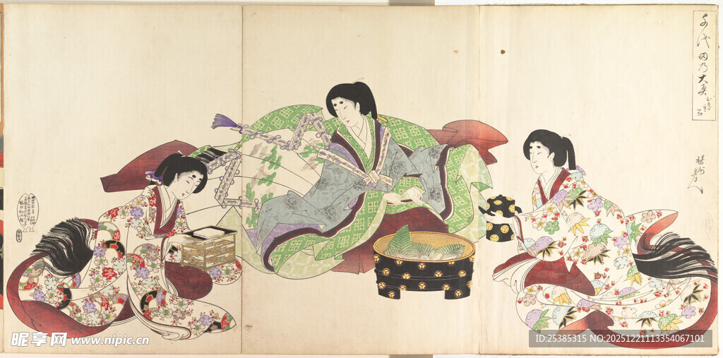 日本传统艺伎场景图