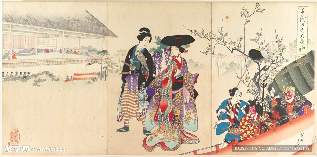 古代人物场景绘画