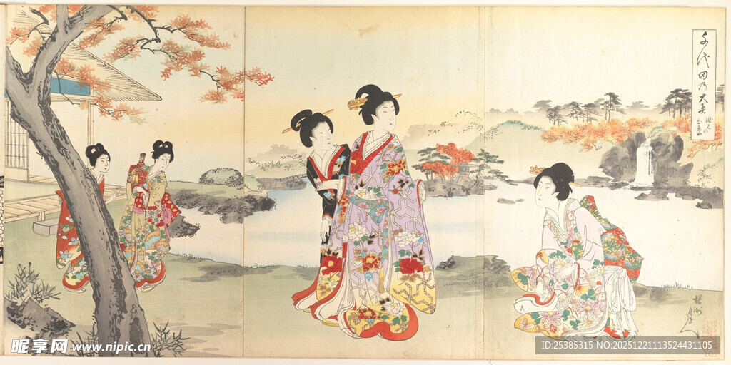 古代仕女游园图