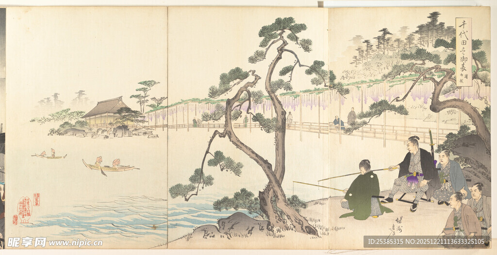 古代山水人物绘画场景