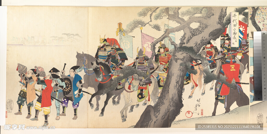 古代行军场景画