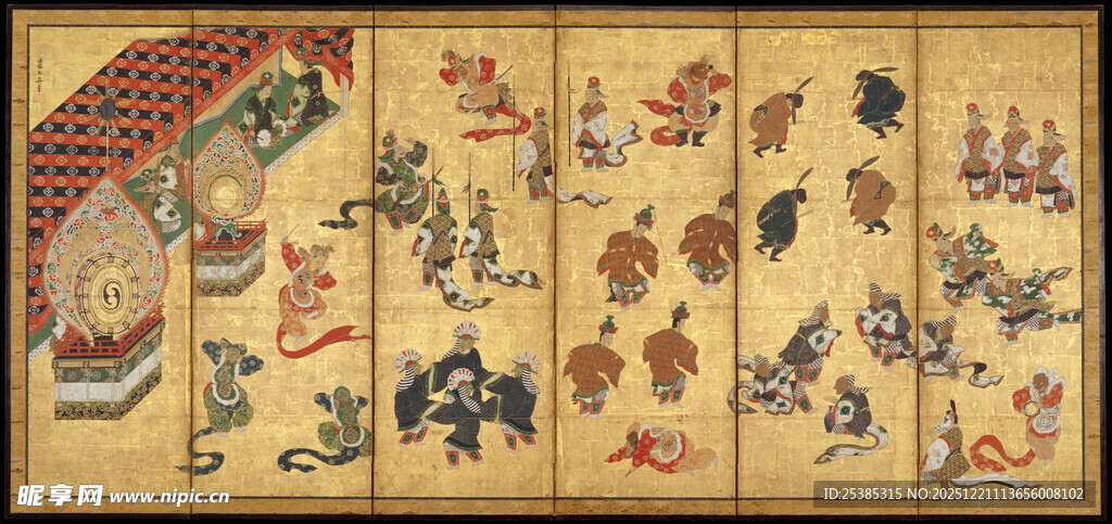 古代人物故事屏风画