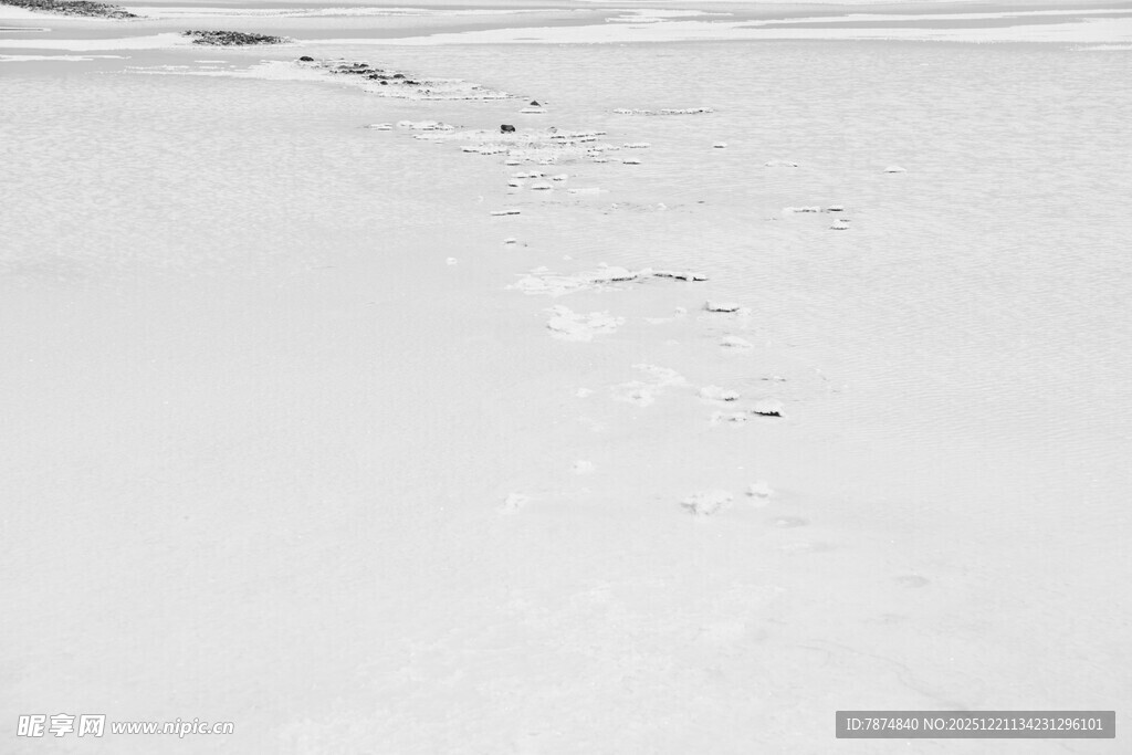 盐湖上的串串足迹