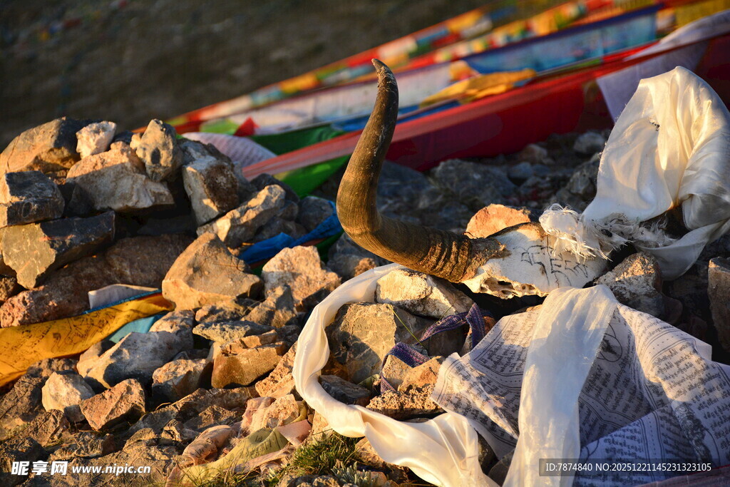 户外露营地的杂物堆放场景