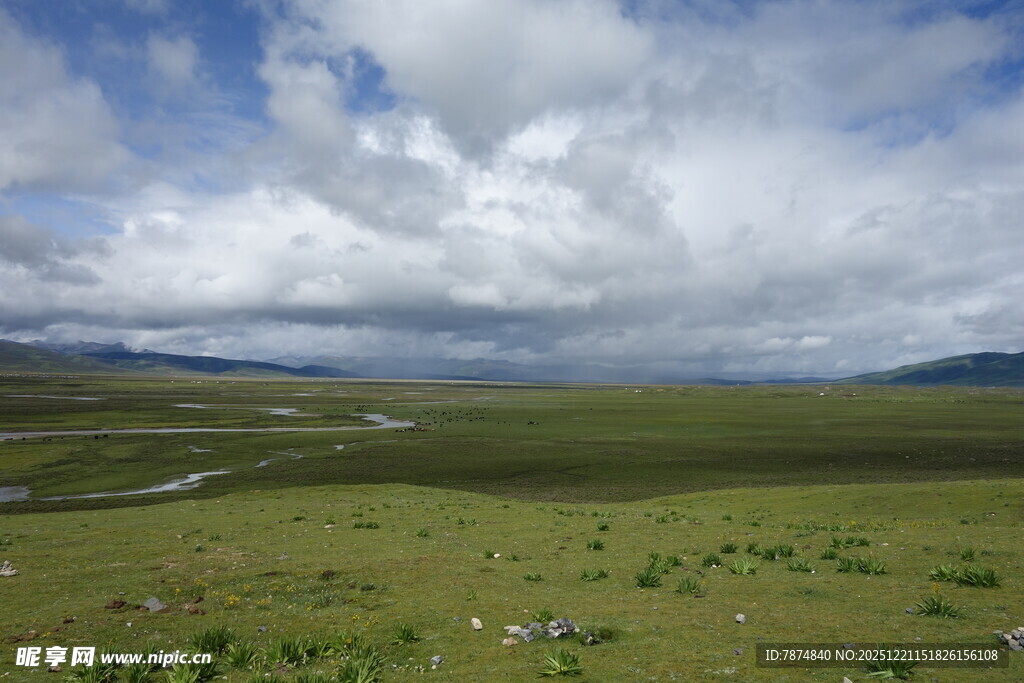广袤草原上的蓝天白云