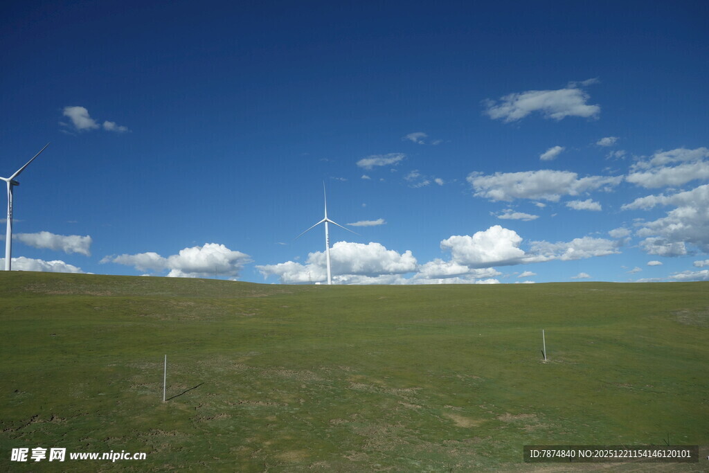 草原上的风力发电机组