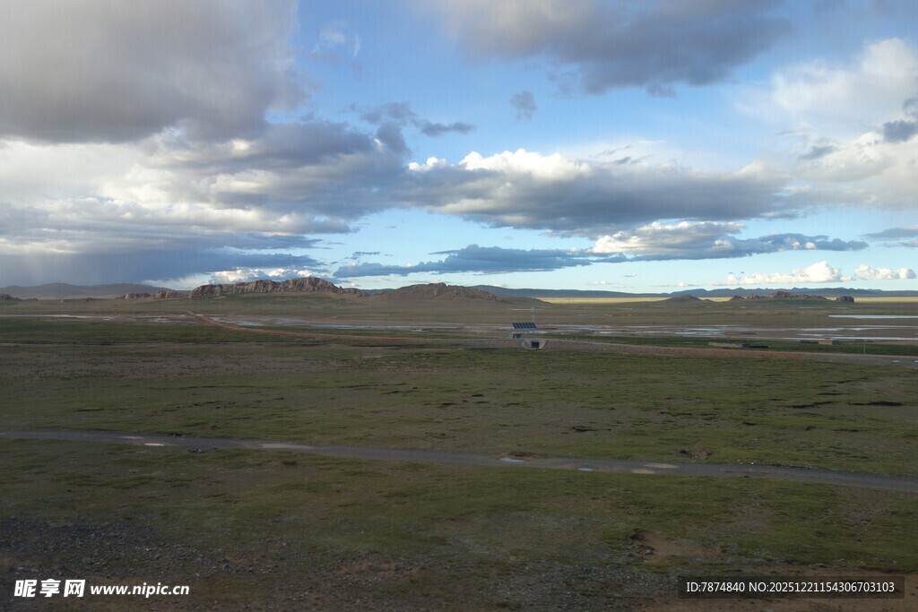 草原风光 蓝天白云远景