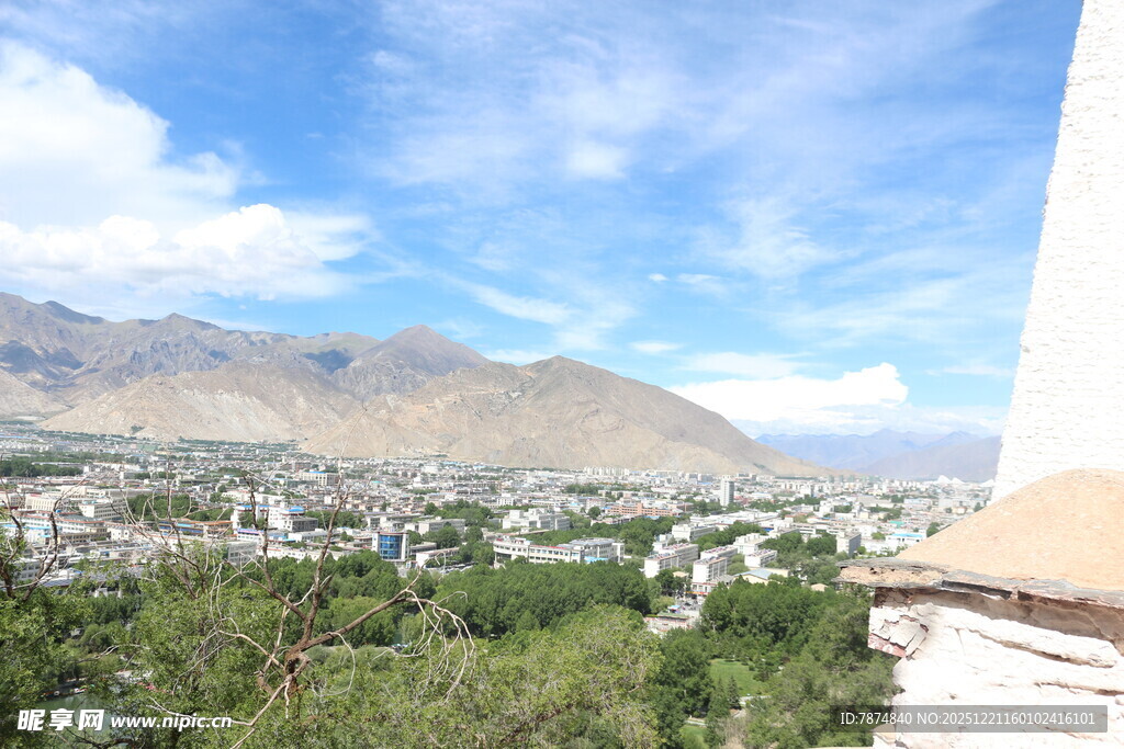 俯瞰绿树环绕的山城风光