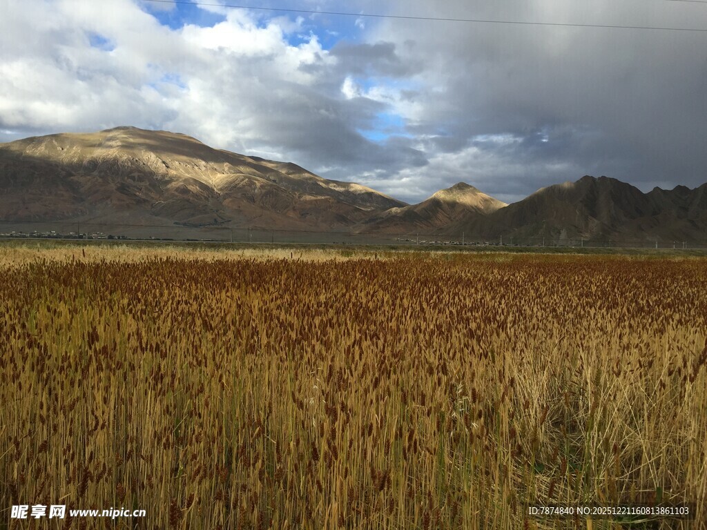 草原远山与天空美景