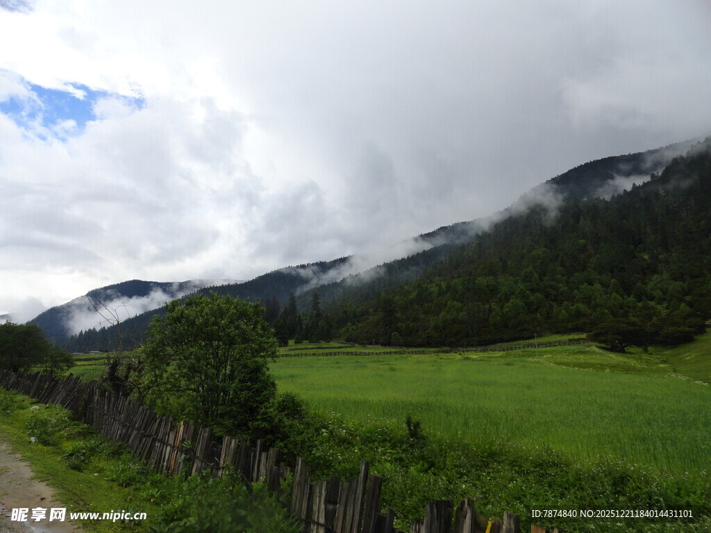 山间绿野 云雾缭绕美景