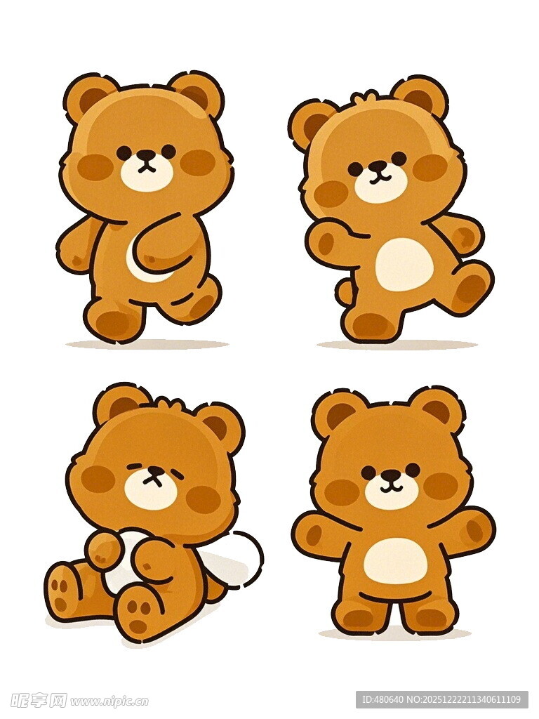 可爱小熊卡通形象集合