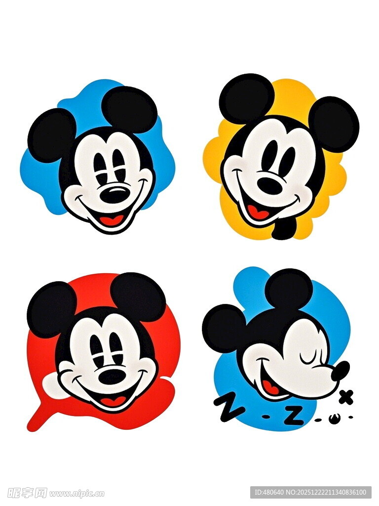 多彩米奇头像图案