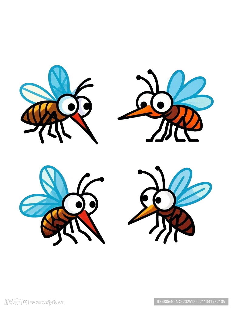 可爱卡通蚊子插画